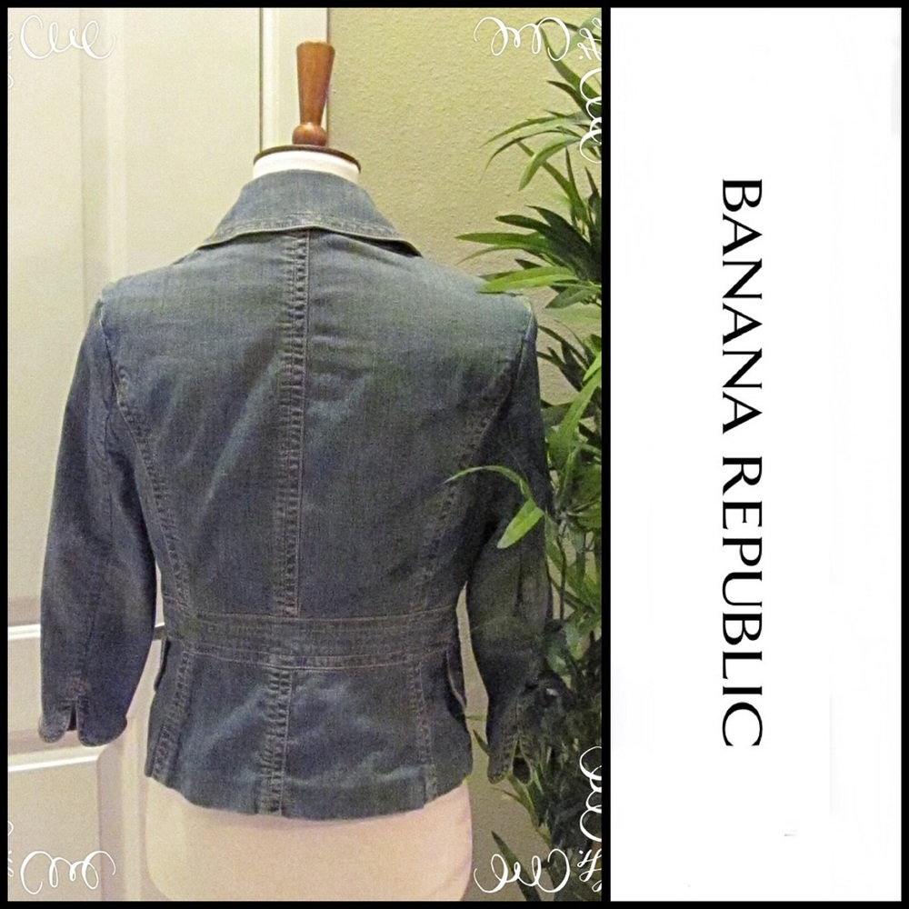 Banana Republic Fitted Denim Jacket Size 10